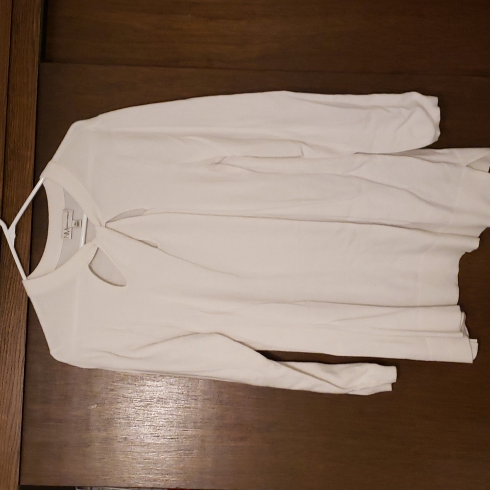 Cream Neiman Marcus sweater tunic XL